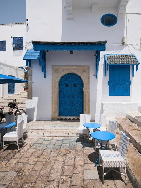 Bella Architettura Blu Bianca Nella Città Sidi Bou Said Tunisia — Foto Stock
