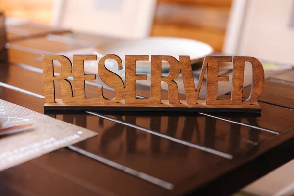 stock image Wooden plate reserved on table. Rustic style in countryside. High quality photo