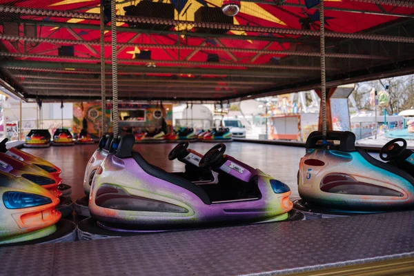 Bumper Car Fun Fair Colorful Electric Cars Amusement Park High — Stock Photo, Image