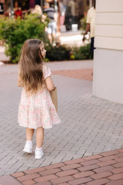쇼핑하고 귀여운 쇼핑백을 귀여운 아이의 고품질 — 스톡 사진