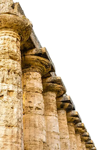 Tempel Van Hera Paestum Italië Png Afbeelding Transparante Achtergrond — Stockfoto