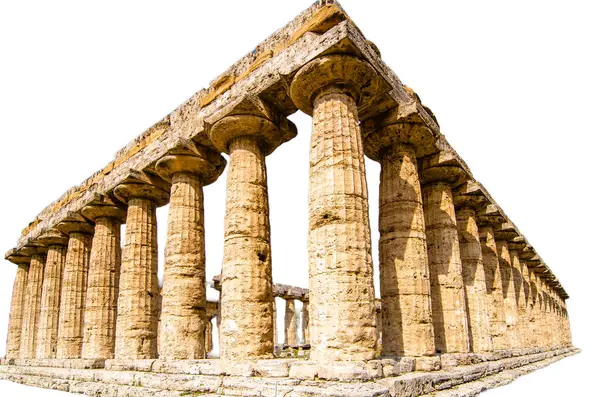 Tempel Van Hera Paestum Italië Png Afbeelding Transparante Achtergrond — Stockfoto