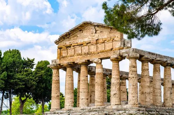 Chrám Héra Také Nazývaný Chrám Neptun Řecký Chrám Paestum Itálie — Stock fotografie
