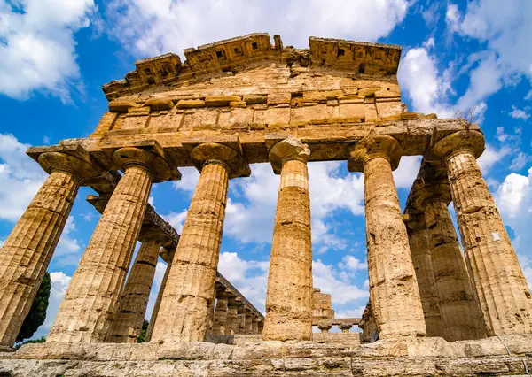 Храм Геры Называемый Храм Нептуна Является Греческим Храмом Пестуме Италия — стоковое фото