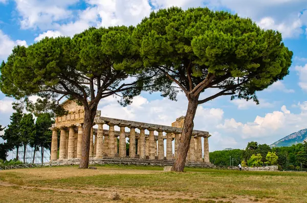 Temple Athena Een Plaats City Italiaanse Gemeente Paestum Provincie Magna — Stockfoto