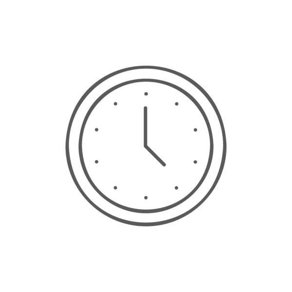 时钟线形图标 时间管理符号设计 因白人背景而被隔离 — 图库矢量图片