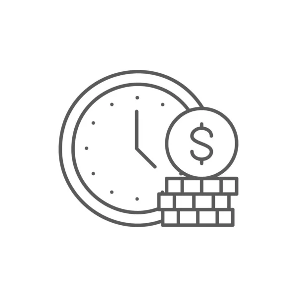 Годинник Купою Монет Час Гроші Легкий Миттєвий Кредит Швидкі Гроші — стоковий вектор