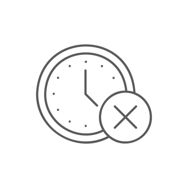 Horloge Avec Marque Croix Annulation Rendez Vous Icône Ligne Date — Image vectorielle