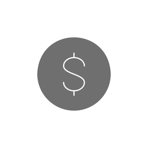 Mynt Penger Dollargrå Fyll Ikon Økonomi Betaling Investeringsfinansiering Symboldesign Isolert – stockvektor