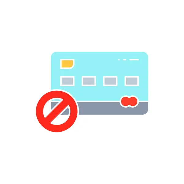 Ingen Kreditkortsbetalning Betalning Endast Kontant Bankinsättningsförbud Vit Konturikon Shopping Internetbank — Stock vektor