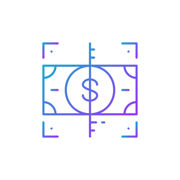 Autenticación Dinero Verificación Tarjeta Crédito Gradiente Autorización Seguridad Icono Lineal — Vector de stock