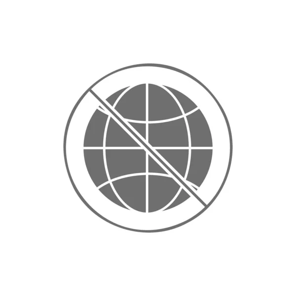 Земна Куля Знаком Заборони Світу Відмова Землі Від Сірого Значка — стоковий вектор