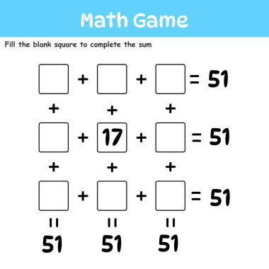 Mantıksal matematik oyunu. Çocuklar için eğitim oyunu. Çocukların oynayıp öğrenmesi için eğlenceli aktiviteler.