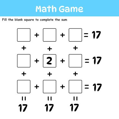 Mantıksal matematik oyunu. Çocuklar için eğitim oyunu. Çocukların oynayıp öğrenmesi için eğlenceli aktiviteler.