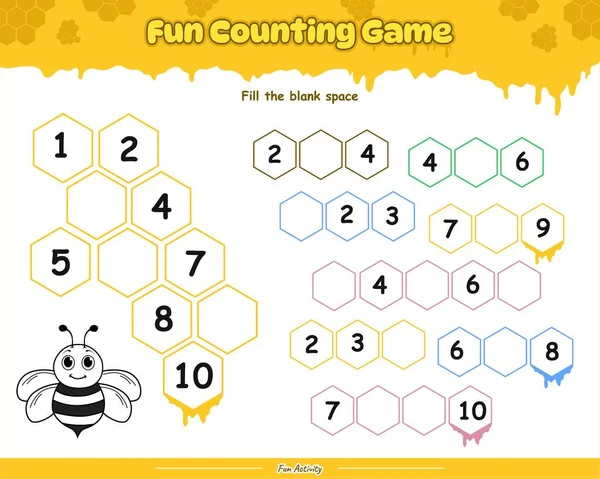 Eğlenceli sayma oyunu. Doğru on rakamı doldur. Çocukların oynayıp öğrenmesi için eğlenceli aktiviteler.