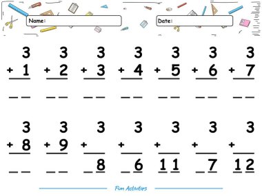 Üç numaranın eğlenceli matematik oyunu özeti. Çocukların oynaması ve öğrenmesi için eğlenceli aktiviteler.