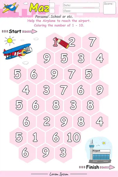 Alfabe Maze sayfaları ve 1 'den 10' a kadar şirin çizgi filmlerle öğrenmek. Uçak karikatürü. Çocuklar için eğitici bir oyun. Çocukların oynaması ve öğrenmesi için eğlenceli aktiviteler.