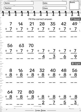Yedinci, sekizinci, sekizinci ve sekizinci bölümlerin eğlenceli matematik oyunu. Çocukların oynaması ve öğrenmesi için eğlenceli aktiviteler..