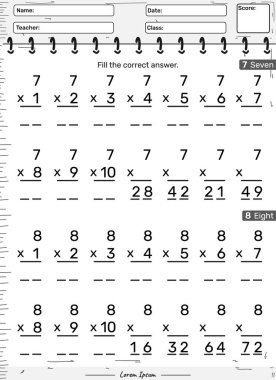 Yedinci, sekizinci, sekizinci ve sekizinci bölümlerin eğlenceli matematik oyunu. Çocukların oynaması ve öğrenmesi için eğlenceli aktiviteler..