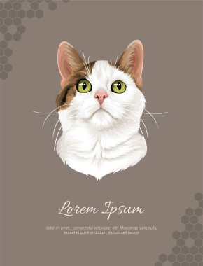 Vector Cat Bremestic Cat 1 duvar dekorasyonu fikirleri portresi. Gerçekçi hayvani görüntüler. El çizimi köpek izole. Oda dekorasyonu, etkinlikler vs. için