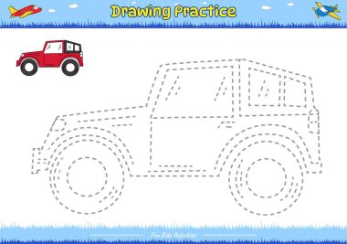 Çizim pratiği. Sevimli çizgi filmlerle boyama sayfası. Boyama sayfası. Çocuklar için eğitici bir oyun. Çocukların oynaması ve öğrenmesi için eğlenceli aktiviteler.