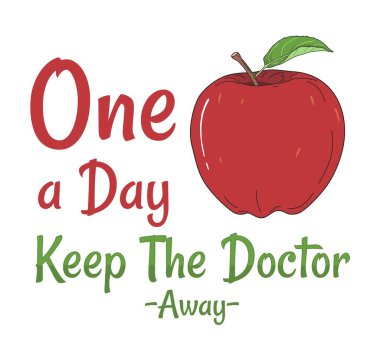 Sağlıklı bir kampanya için günde bir elma resmi, sağlık posteri, basıp dağıtmaya hazır.