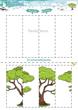 Lets play cut and paste puzzle game with Jungle theme. Educational game for children. Fun activities for kids to play and learn. clipart