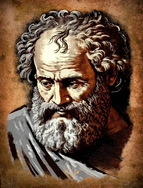 Democritus Abdersky Famous Ancient Greek Philosopher Who Considered Founder Theory Лицензионные Стоковые Фото
