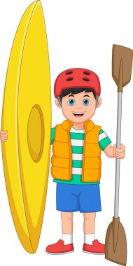 Kano ekipmanlı çizgi film çocuğu.