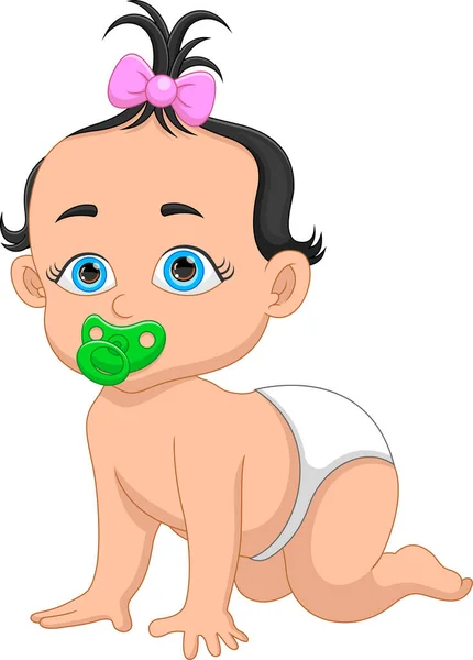 Cartoon Süße Baby Mädchen — Stockvektor