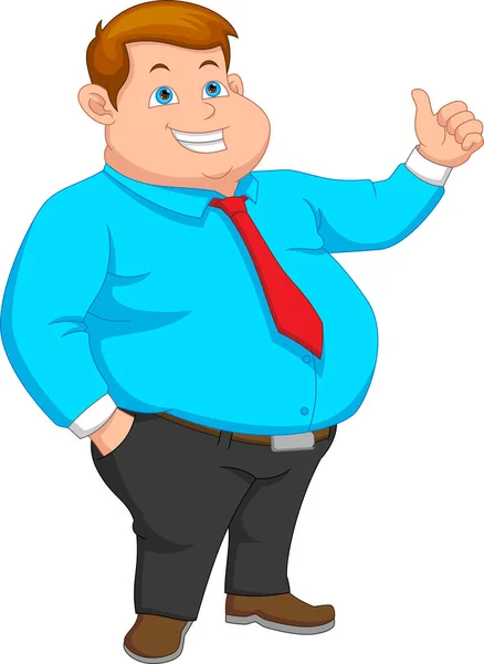 Cartoon Fat Big Boss Thumbs — Stock Vector