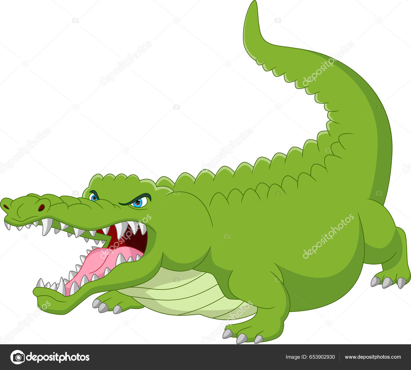 Kartun Buaya Lucu Latar Belakang Putih Vektor Stok oleh ©lawangdesign