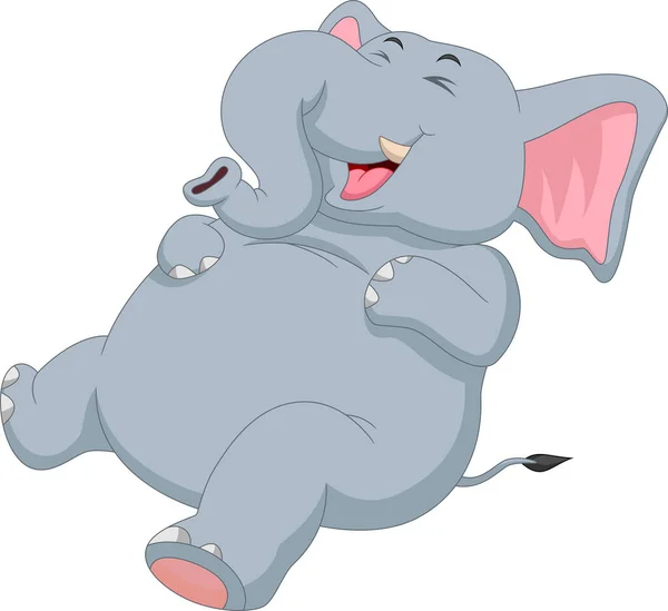 Riéndose Bebé Elefante Dibujos Animados — Archivo Imágenes Vectoriales