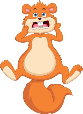  Çizgi film sevimli sincap şok oldu.