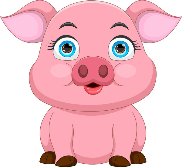 Stock vector cute pig cartoon on white background