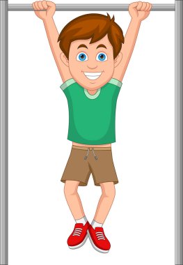 Delikanlı egzersiz yapıyor.