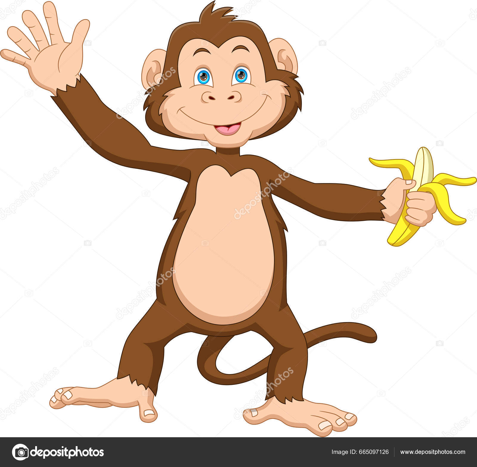 Vetores de Macaco Dos Desenhos Animados E Macaco Bonito e mais imagens de  Banana - Banana, Comportamento, Fauna Silvestre - iStock