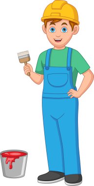 Fırça ve Kova Boyalı Boyacı
