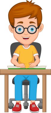 Mutlu çocuk çizgi roman okuyor.