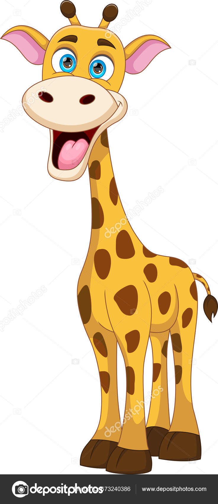 白色背景的滑稽长颈鹿卡通片图库矢量图©lawangdesign 673240386, image size:737x1700