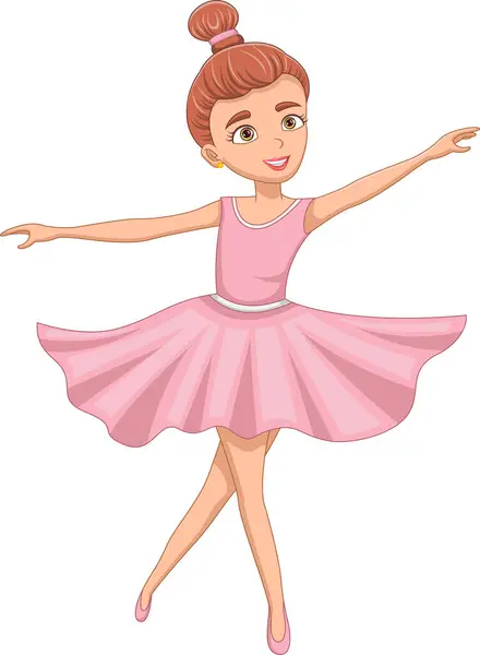 Schöne Ballerina Mädchen Tanzen — Stockvektor