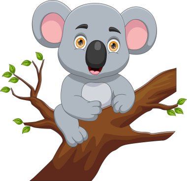 Ağaçta asılı şirin bir koala.