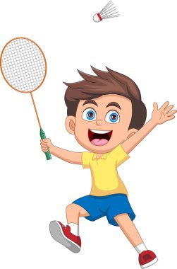 Badminton oynamaya çizgi film çocuk
