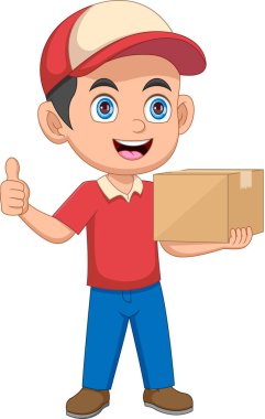 Paket taşıyan teslimatçı.