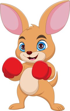 Çizgi film şirin bebek kanguru Boks