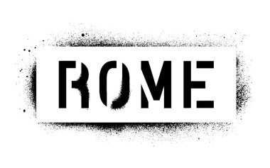 Roma 'dan alıntı. İtalyan başkenti. Sprey grafiti kalıbı.