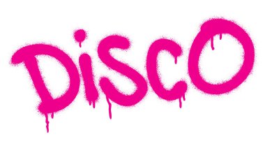 Beyaz yerine DISCO yazan graffiti kelimesi sıkın. Müzik türü konsepti.