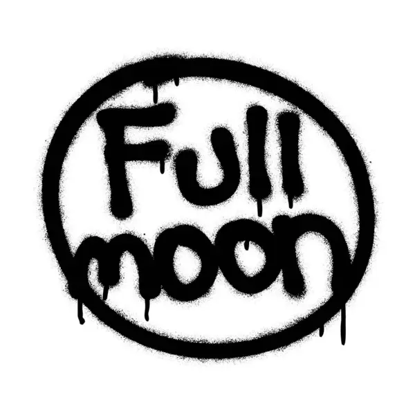 喷涂涂鸦引用圆圈内的Full Moon表示 — 图库矢量图片#