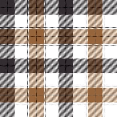 Tartan ekose desenli. Siyah, kahverengi, beyaz renk. İskoç, oduncu ve hippi tarzı..