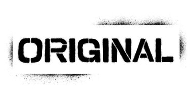 Grafiti motivasyonel sözcük ORIGINAL üzerine beyaz sprey.